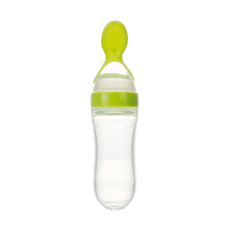SAFE TODDLER/NEWBORN BABY FEEDING SPOON SILICONE SQUEEZE SUCTION CUP