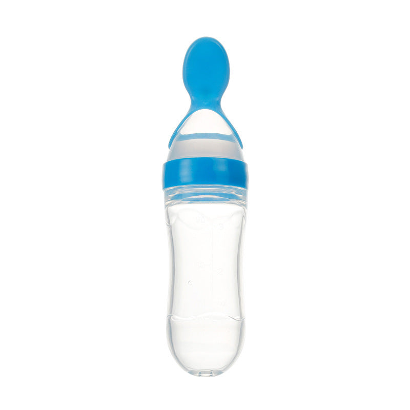 SAFE TODDLER/NEWBORN BABY FEEDING SPOON SILICONE SQUEEZE SUCTION CUP