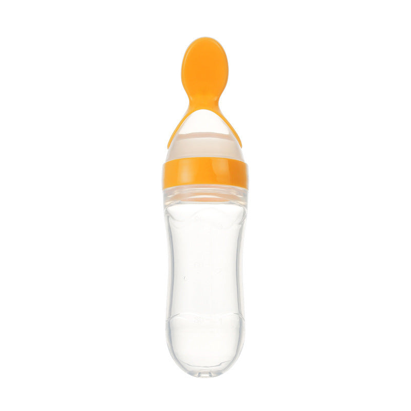 SAFE TODDLER/NEWBORN BABY FEEDING SPOON SILICONE SQUEEZE SUCTION CUP