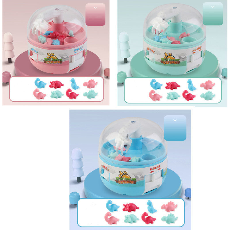 CHILDRENS GASGAPON TOY MINI DINOSAUR GRABBING MACHINE TOY