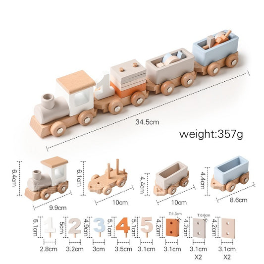 WOODEN CHILDERN'S BIRTHDAY TRAIN TOY