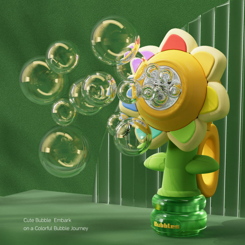 DANCING SUNFLOWER BUBBLE MACHINE AUTOMATIC ELECTRIC SWING TOY FOR CHILDERN GIFT
