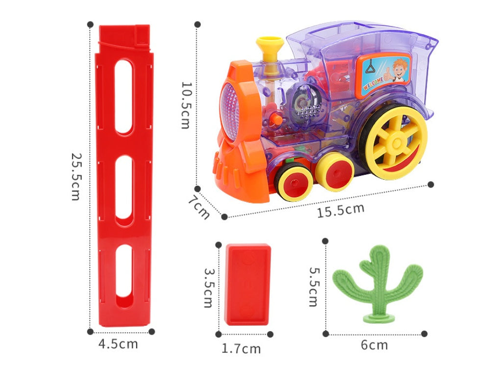DOMINO TRAIN AUTOMATIC RELEASE BUILDING BLOCKS