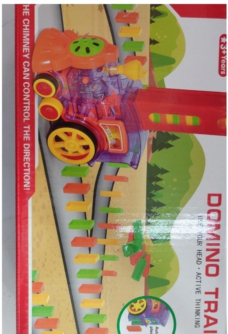 DOMINO TRAIN AUTOMATIC RELEASE BUILDING BLOCKS