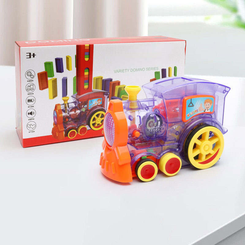 DOMINO TRAIN AUTOMATIC RELEASE BUILDING BLOCKS