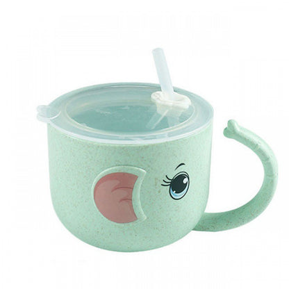 BABY FEEDING MUG SILICONE STRAW CHILDERN