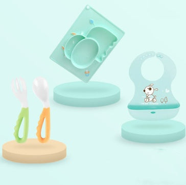 BABY SILICONE CARTOON DISH/SET INFANT FEEDING