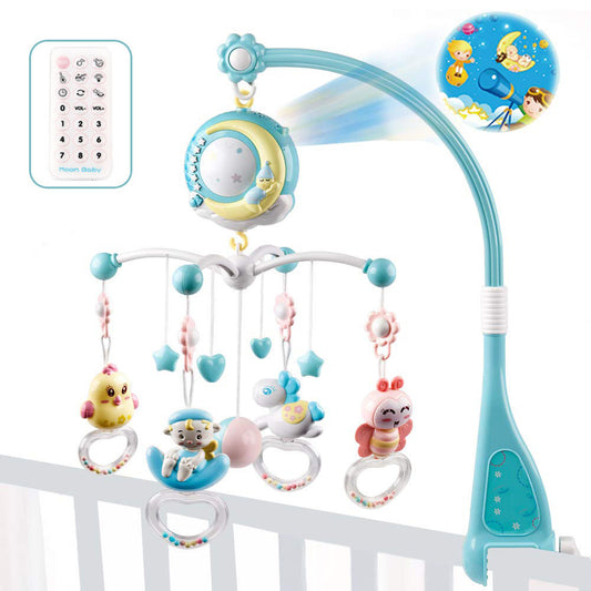 BABY RATTLES CRIB MOBILES TOY HOLDER ROTATING MOBILE BED BELL MUSICAL BOX PROJECTION