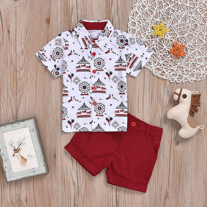 Printed shirt and shorts