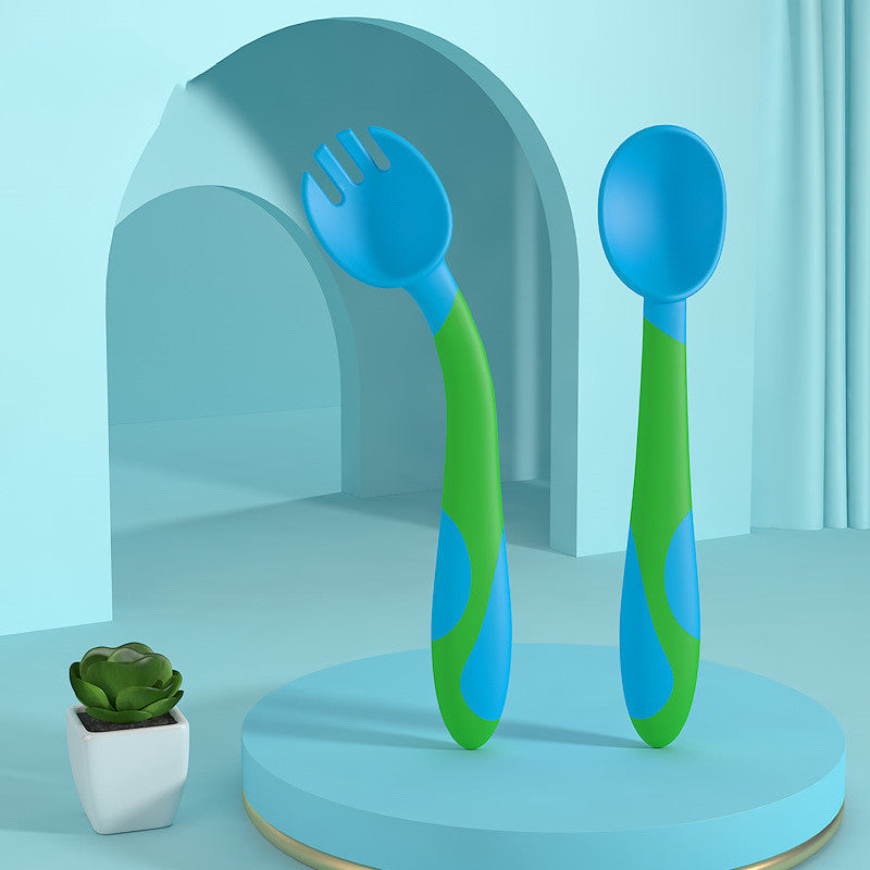 BABY TRAINING FORK SPOON TWIST SPOON CHILDRENS TABLEWARE SET