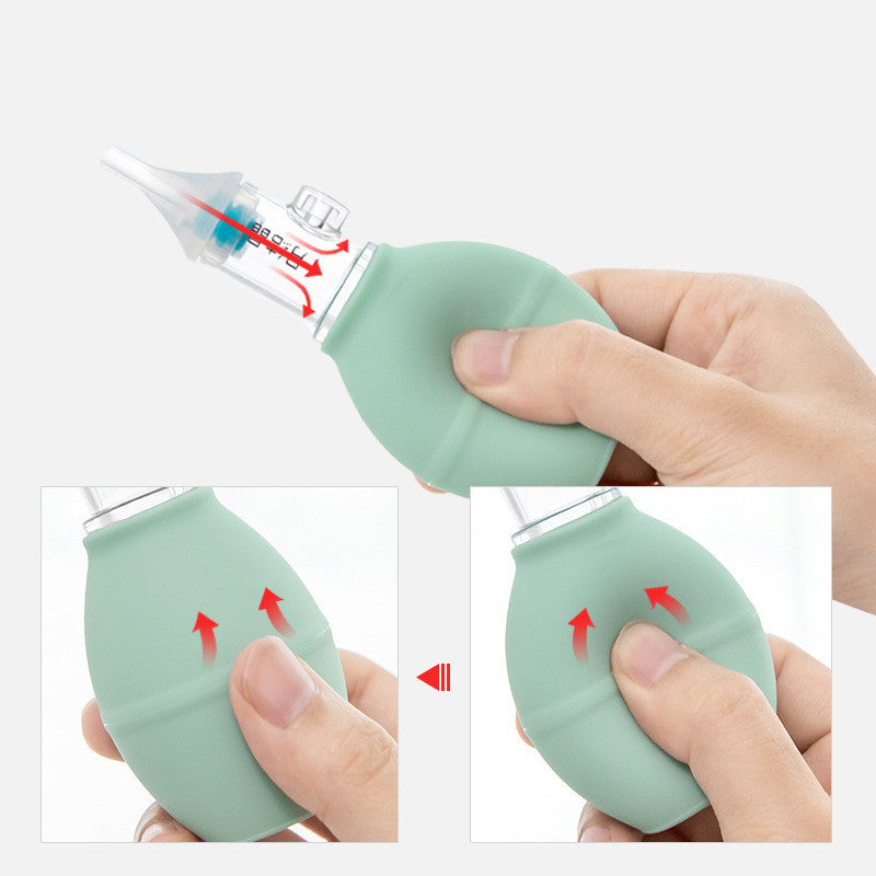 INFANT SILICONE NASAL ASPIRATOR PUMP TYPE NEONATAL COLD NASAL MUCUS CLEANER