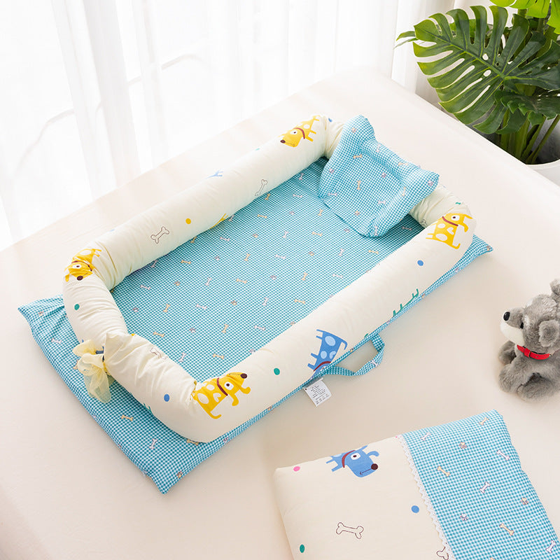 PORTABLE CRIB BED REMOVABLE & WASHABLE NEWNBORN BABY SLEEPING FOLDABLE BIONIC BED