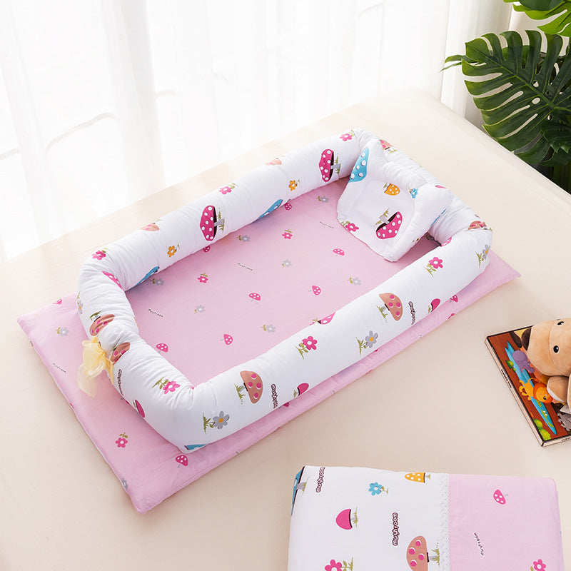 PORTABLE CRIB BED REMOVABLE & WASHABLE NEWNBORN BABY SLEEPING FOLDABLE BIONIC BED