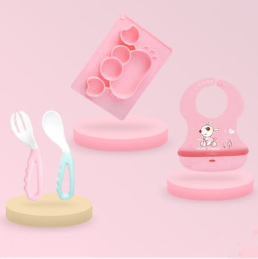 BABY SILICONE CARTOON DISH/SET INFANT FEEDING