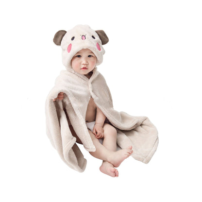 ABSORBENT SOFT HOODED CHILDREN'S BATH TOWEL