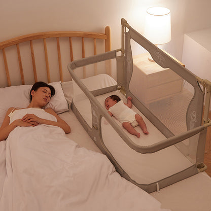 BEDSIDE CRIB - 3 IN 1 BABY BASSINET, PORTABLE CRIB & BED RAIL FOR Co-SLEEPING BABIES. BED SIDE LIFTING FENCE WITH ADJUSTABLE HEIGHT.