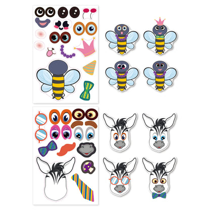 MAKE A ANIMAL FACE STICKER SHEETS FOR KIDS