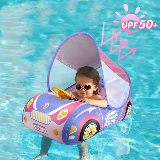 CHILDREN'S RUNNING MODEL SWIMMING RING WITH SUN PROTECTION