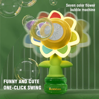 DANCING SUNFLOWER BUBBLE MACHINE AUTOMATIC ELECTRIC SWING TOY FOR CHILDERN GIFT