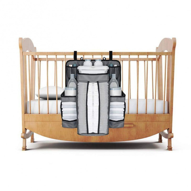 BABY DIAPER ORGANIZER FOR CRIB - NURSERY ORGANIZER & STORAGE FOR BABY ESSENTIALS.