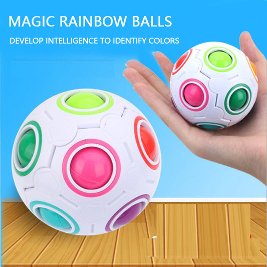 HIGH ELASTICITY AND FALL RESISTANCE PUZZLE RAINBOW BALL