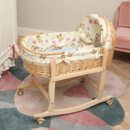 SOLID WOOD NEWBORN BABIES SLEEPING CRADLE