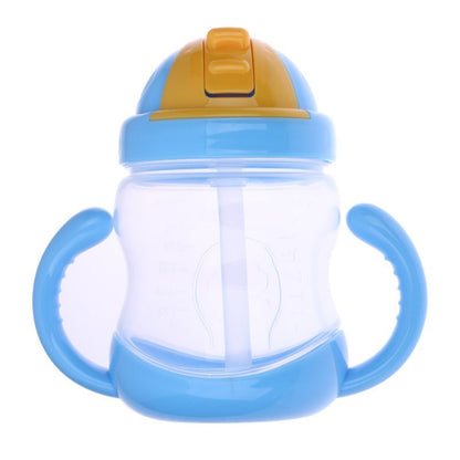 280ML CUTE BABY CUP KIDS LEARN FEEDING DRINKING WATER STRAW HANDLE BOTTLE