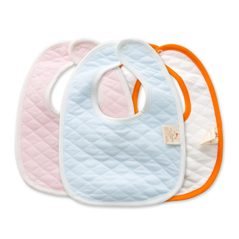 NEWBORN BABY FEEDING BIB THICKENED DOUBLE PURE COTTON