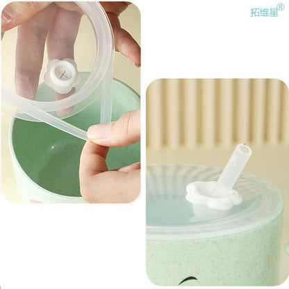 BABY FEEDING MUG SILICONE STRAW CHILDERN