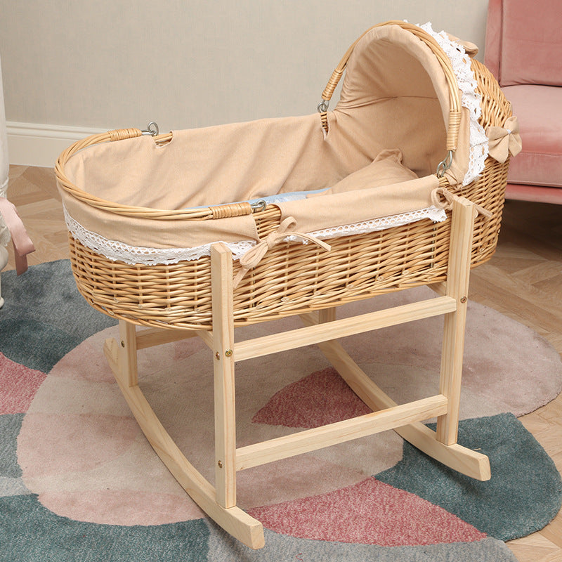 SOLID WOOD NEWBORN BABIES SLEEPING CRADLE