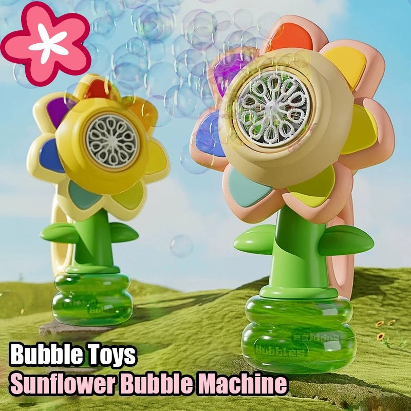 DANCING SUNFLOWER BUBBLE MACHINE AUTOMATIC ELECTRIC SWING TOY FOR CHILDERN GIFT