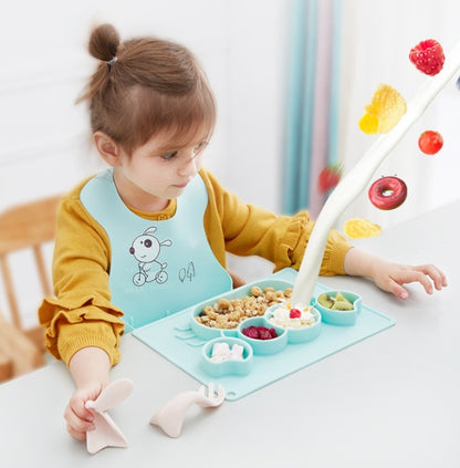 BABY SILICONE CARTOON DISH/SET INFANT FEEDING