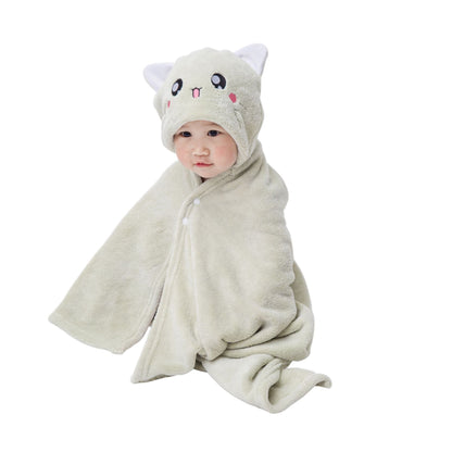 ABSORBENT SOFT HOODED CHILDREN'S BATH TOWEL