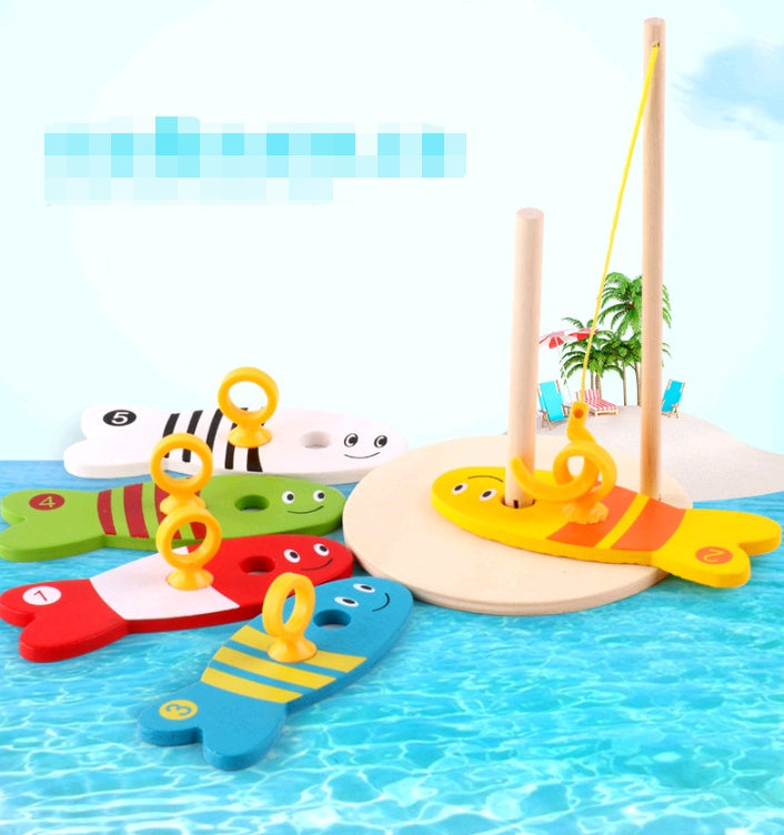 CHILDRENS EDUCATIONAL CREATIVE WOODEN FISHING TOYS