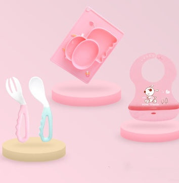 BABY SILICONE CARTOON DISH/SET INFANT FEEDING