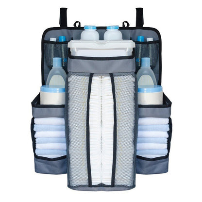 BABY DIAPER ORGANIZER FOR CRIB - NURSERY ORGANIZER & STORAGE FOR BABY ESSENTIALS.