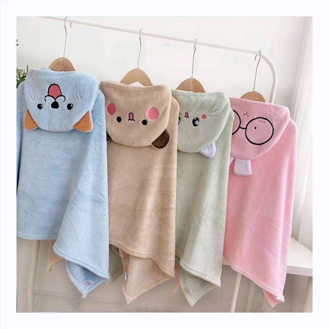 ABSORBENT SOFT HOODED CHILDREN'S BATH TOWEL