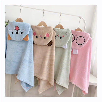 ABSORBENT SOFT HOODED CHILDREN'S BATH TOWEL