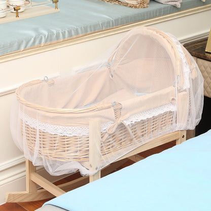 SOLID WOOD NEWBORN BABIES SLEEPING CRADLE