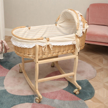 SOLID WOOD NEWBORN BABIES SLEEPING CRADLE