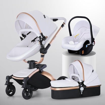 HIGH LANDSCAPE BABY STROLLER 360 DEGREE ROTATION 3 IN 1 BASKET FOLDABLE