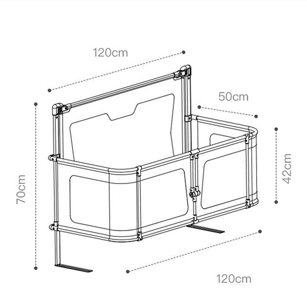 BEDSIDE CRIB - 3 IN 1 BABY BASSINET, PORTABLE CRIB & BED RAIL FOR Co-SLEEPING BABIES. BED SIDE LIFTING FENCE WITH ADJUSTABLE HEIGHT.