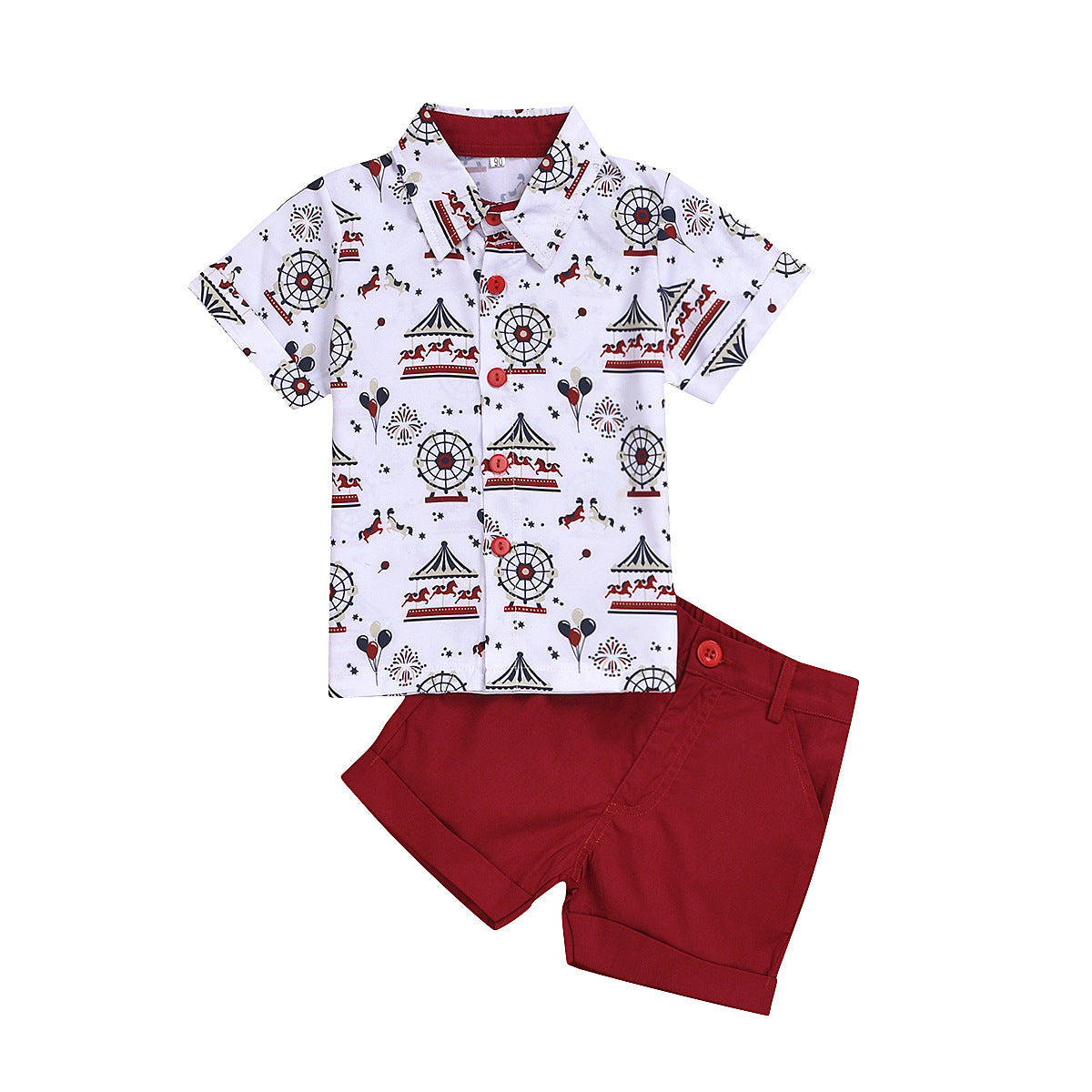Printed shirt and shorts