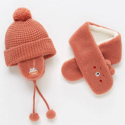 CHILDRENS FLEECE WARM HAT & SCARF SET