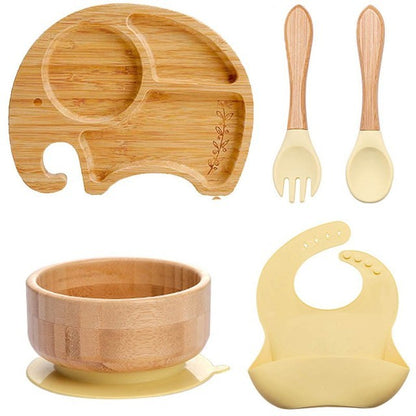 WOODEN FEEDING TABLEWARE SETS KIDS FEEDING SUPPLIES BAM