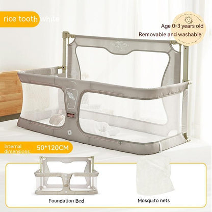 BEDSIDE CRIB - 3 IN 1 BABY BASSINET, PORTABLE CRIB & BED RAIL FOR Co-SLEEPING BABIES. BED SIDE LIFTING FENCE WITH ADJUSTABLE HEIGHT.