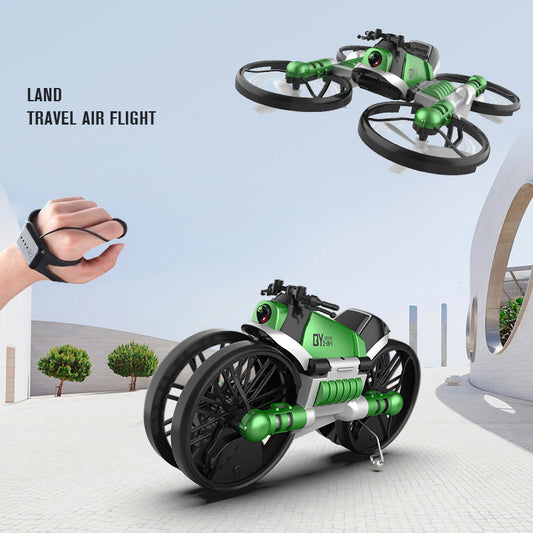 WIFI FPV RC DRONE MOTORYCLE 2 IN 1 FOLDABLE HELICOPTER CAMERA 0.3 MP