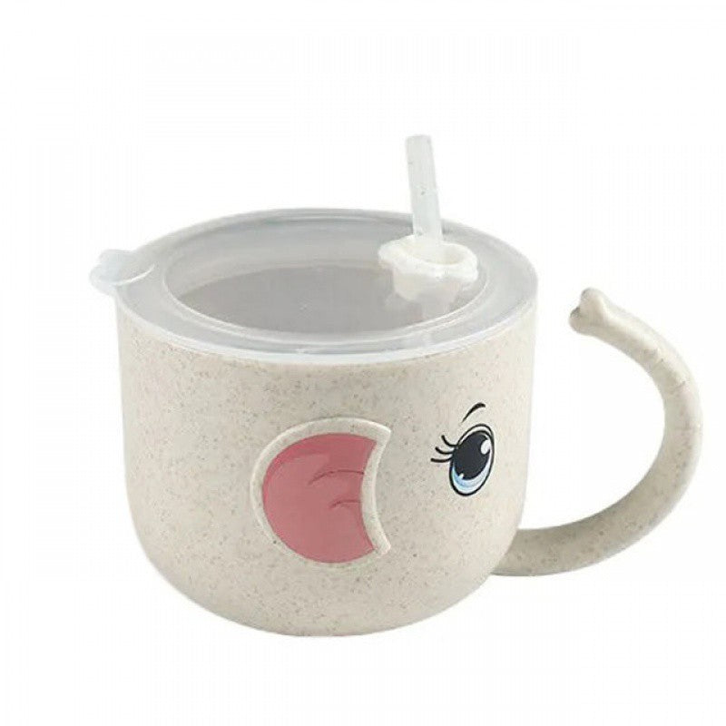 BABY FEEDING MUG SILICONE STRAW CHILDERN