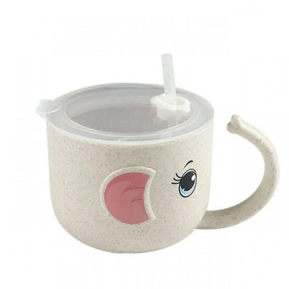 BABY FEEDING MUG SILICONE STRAW CHILDERN