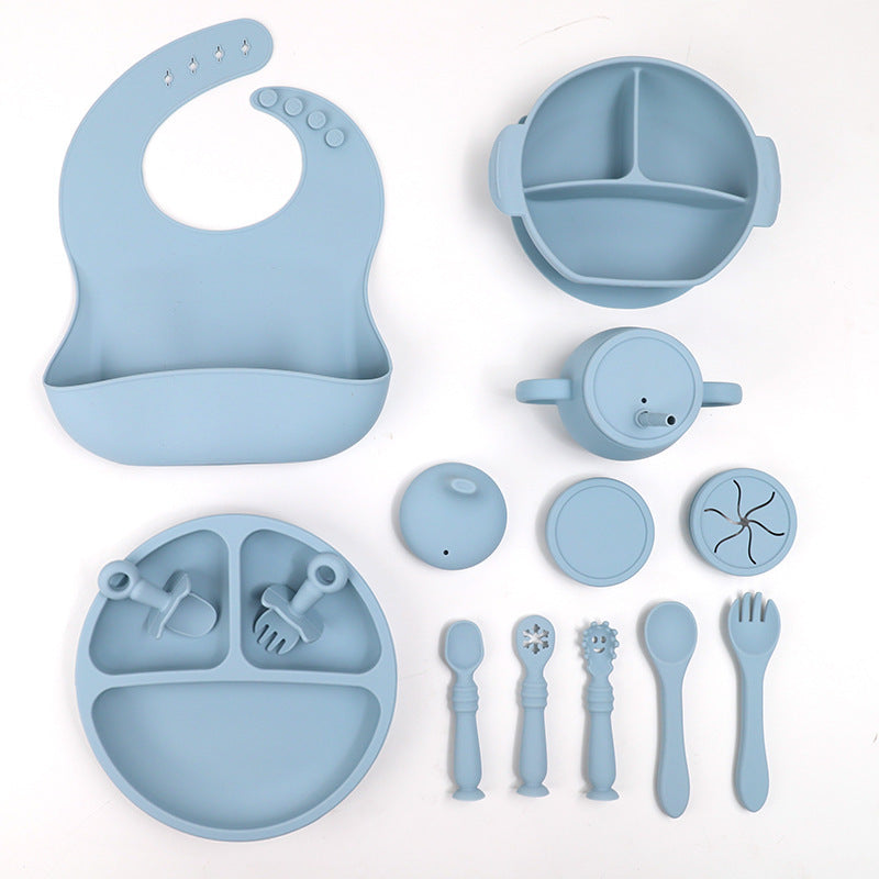 CHILDERN'S TABLEWARE BABY FEEDING SET SUCTION CUP BOWL SPOON PLATE BIB